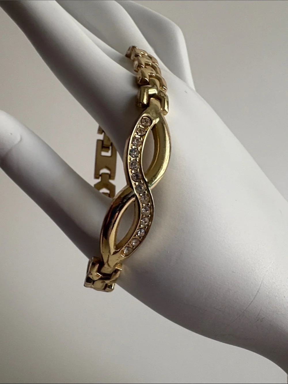 Gold Infinity Link Bracelet Sparkle Accent Women Jewelry
